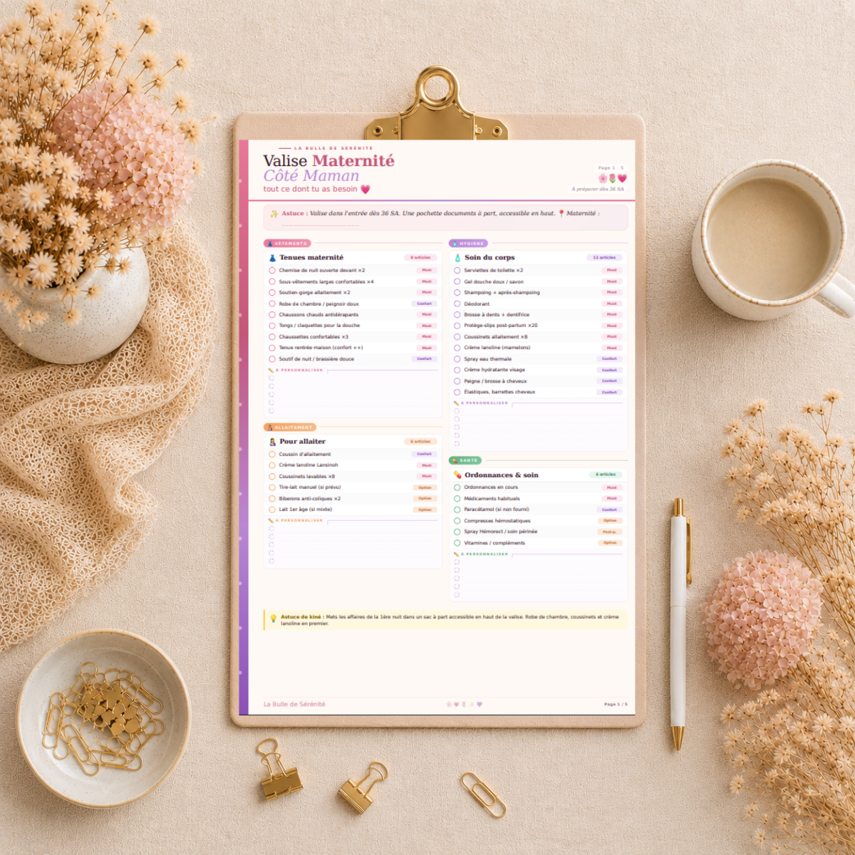 Planner Valise Maternité